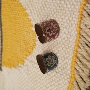 Copper plated floral middle eastern bohemian persian adjustable metal rings